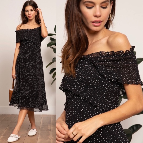 LUCY PARIS Polka Dot Off Shoulder Dorothy Dress - Picture 13 of 16